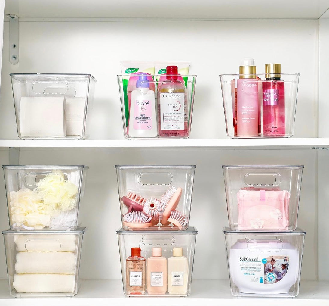 Clear Stackable Storage Boxes 2pcs