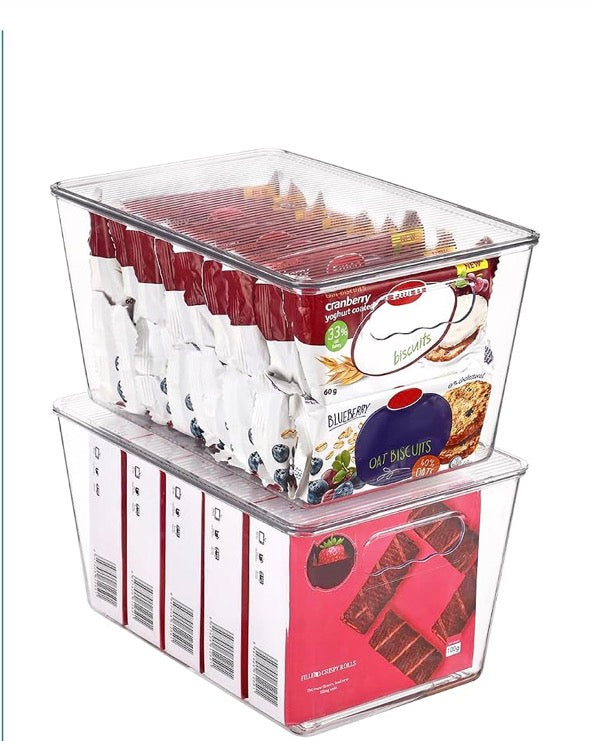 Clear Stackable Storage Boxes 2pcs