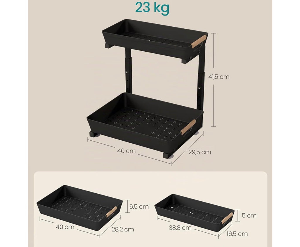 2-Tier Under Sink Organizer with Pull-Out Drawer