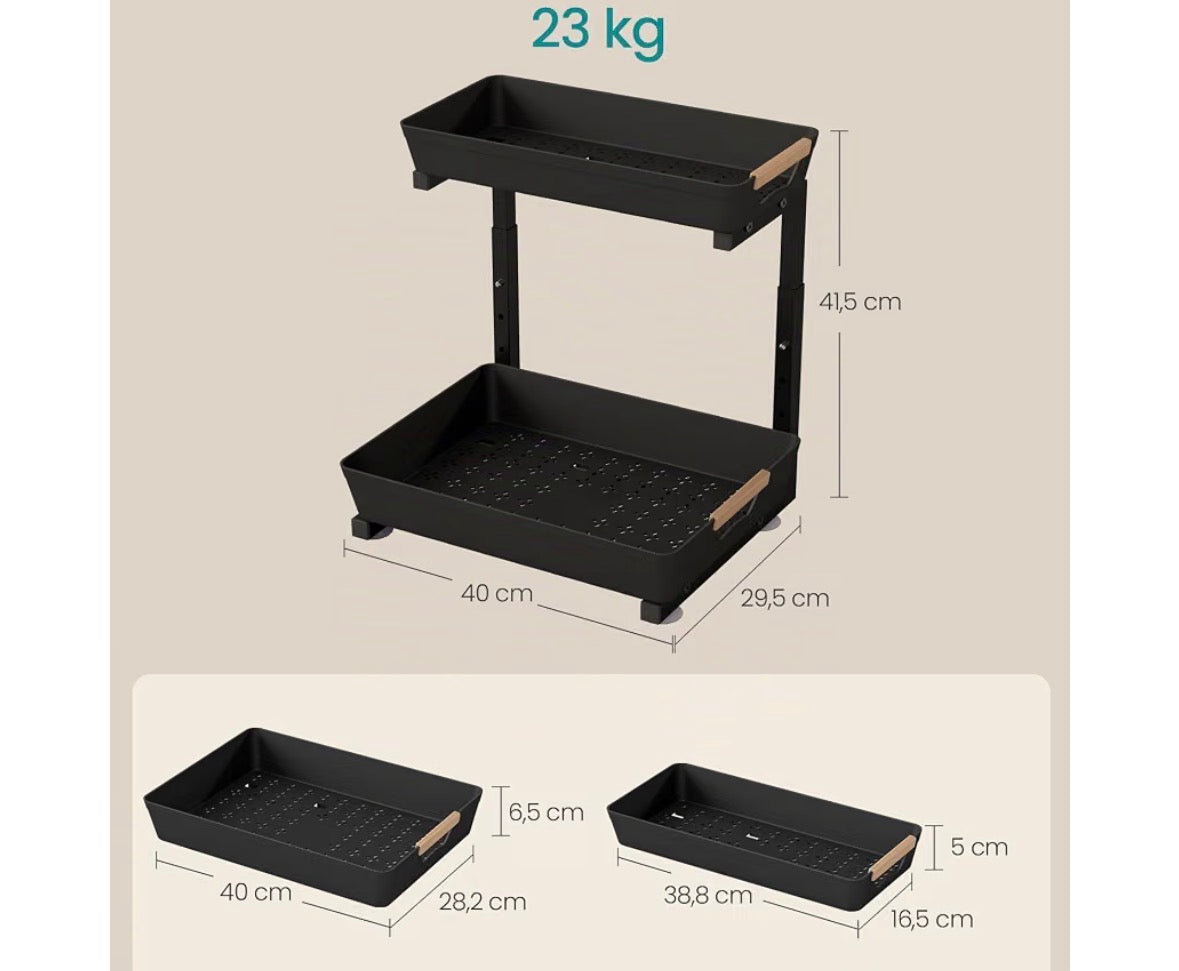2-Tier Under Sink Organizer with Pull-Out Drawer
