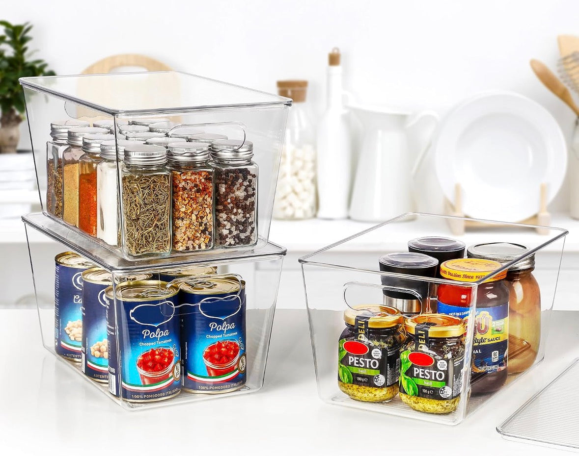 Clear Stackable Storage Boxes 2pcs