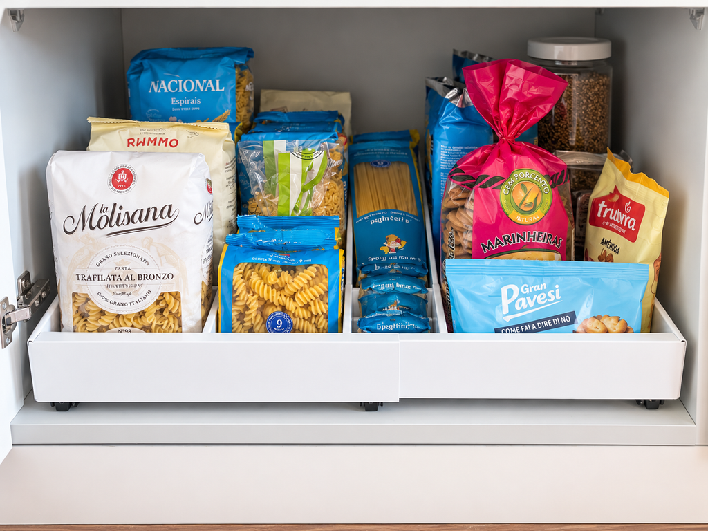 Sliding Kitchen Cabinet Organizer with Pull-Out Tray