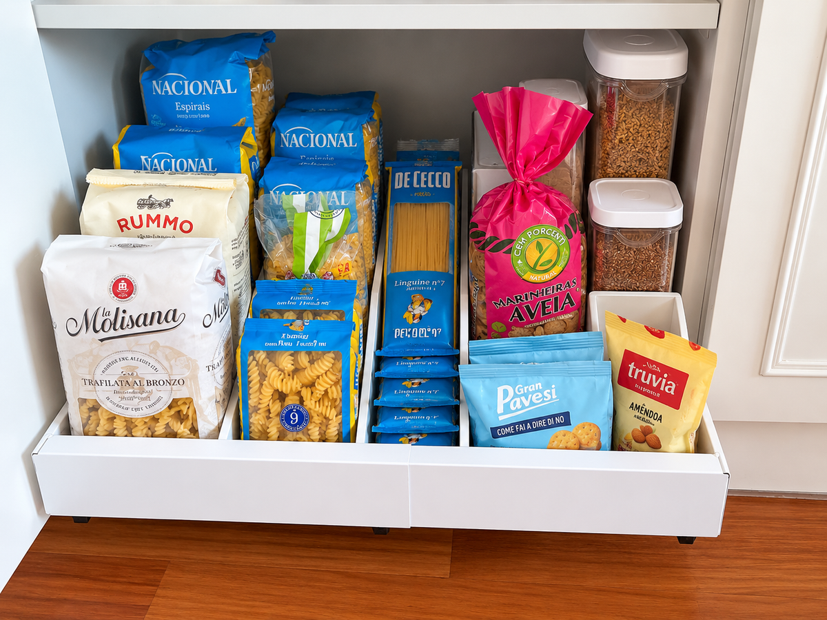 Sliding Kitchen Cabinet Organizer with Pull-Out Tray