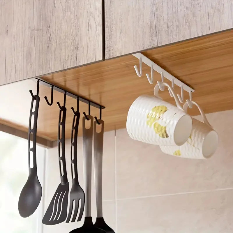 Under-Shelf Hook Rack (6 hooks)